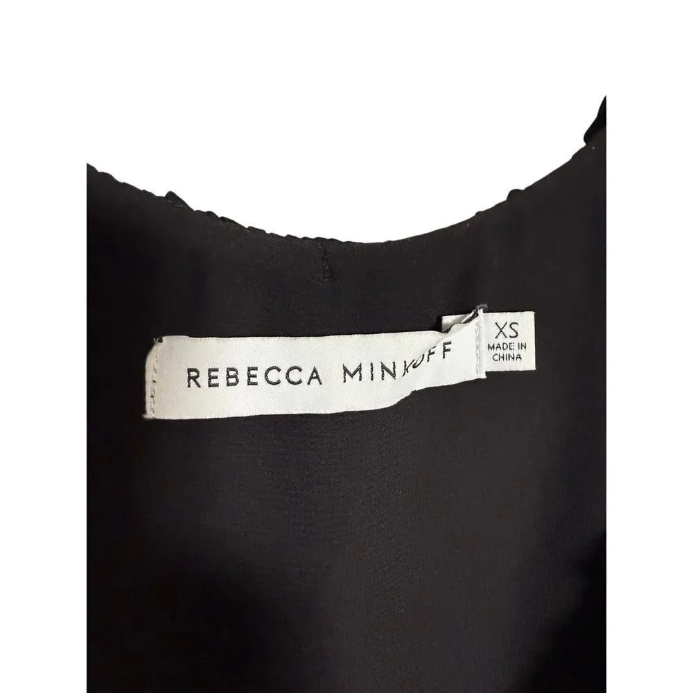 Rebecca Minkoff Sasha Black Sleeveless Ruffle Mini Dress Sz. XS